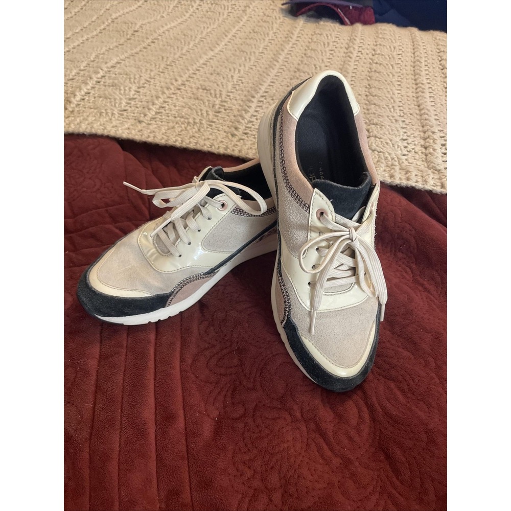 Cole Haan GrandPro Shoes Sneakers Womens Size 8 White Beige Snake‎ Print W15446